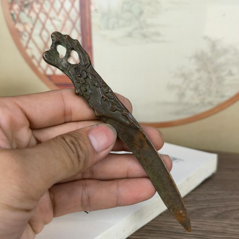 14cm Vintage Copperware Tea Tools Tea Knife Tea Set Tea Table Figurine