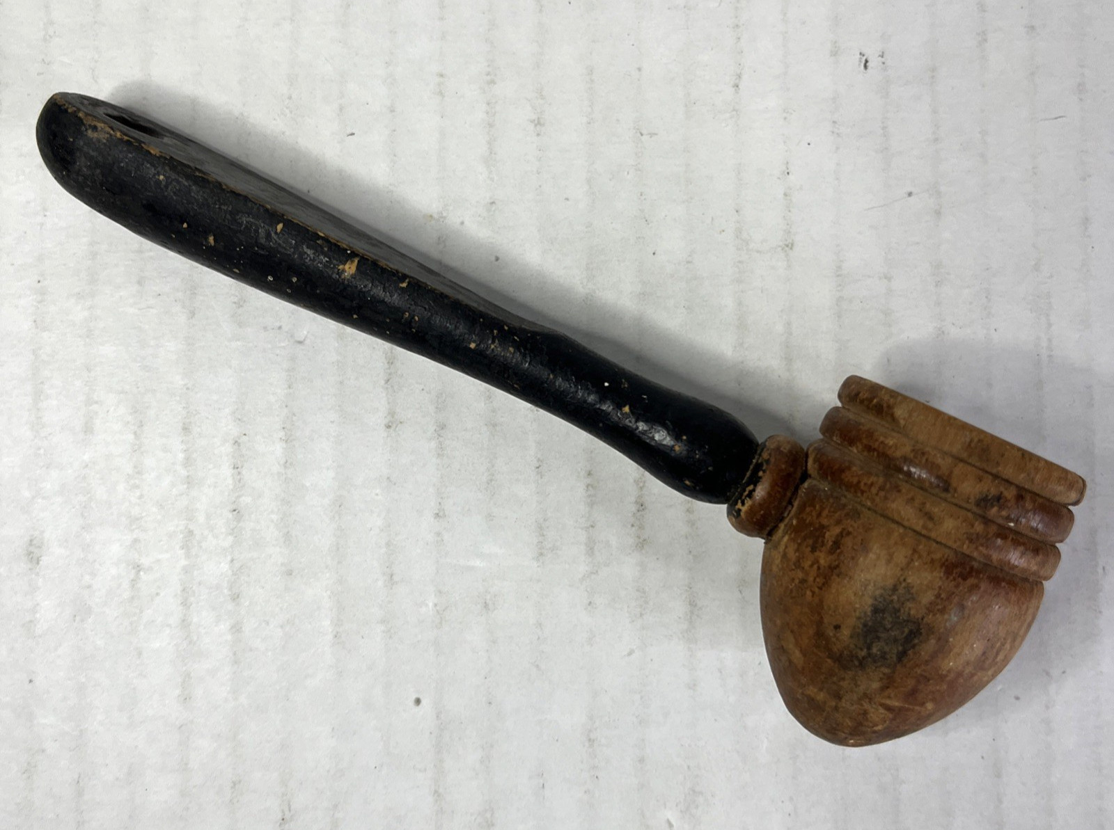 Primitive Antique Black Wooden Seed Store Grain Measuring Scoop 1 Teaspoon 6.25″