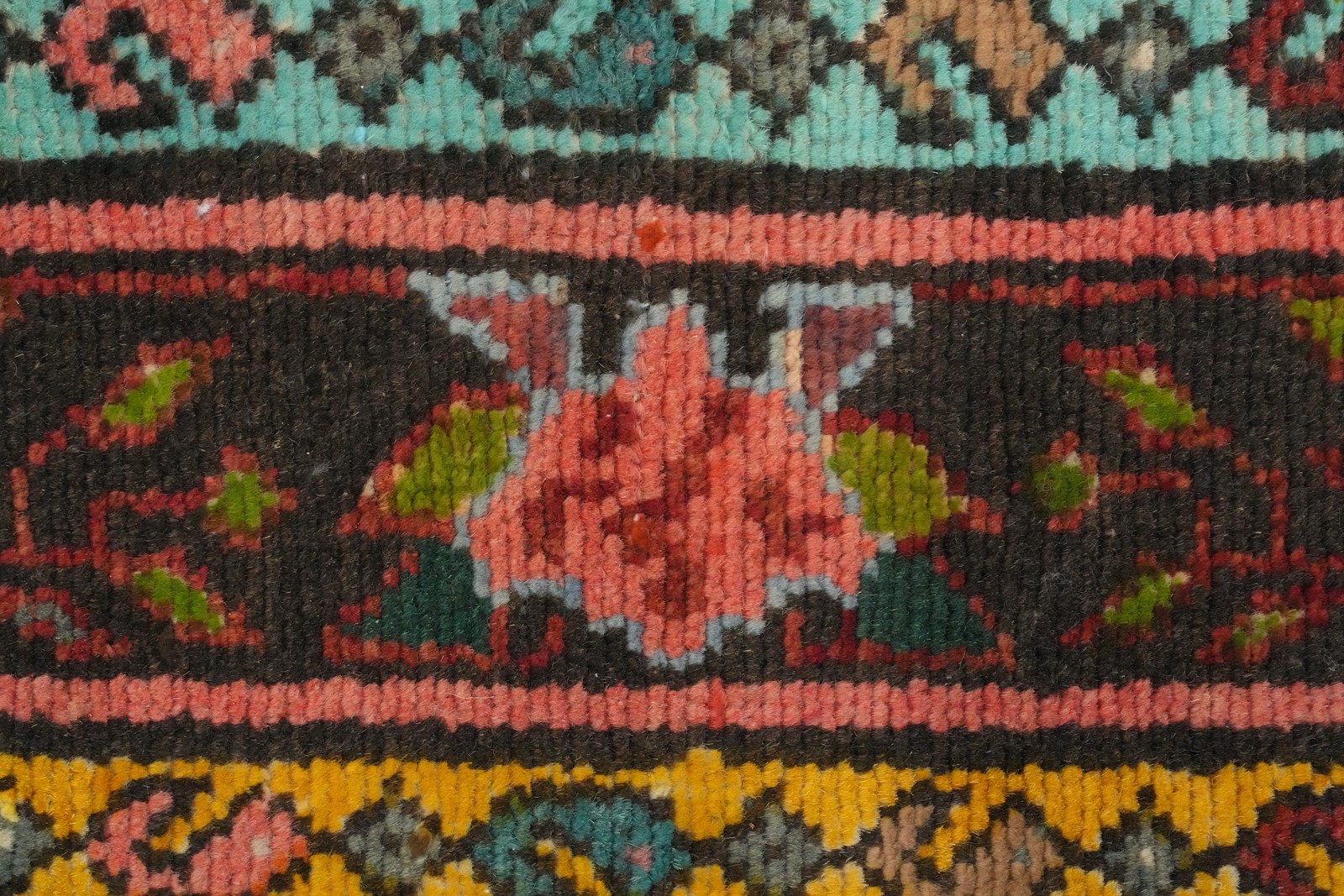 Handmade Floral Rust Wool 10 ft Runner Rug Vintage Traditional Carpet 4×10