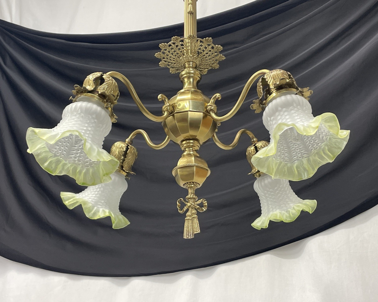 REWIRED Antique Vtg Chandelier Victorian Art Deco Nouveau Ornate Filigree 1900’s