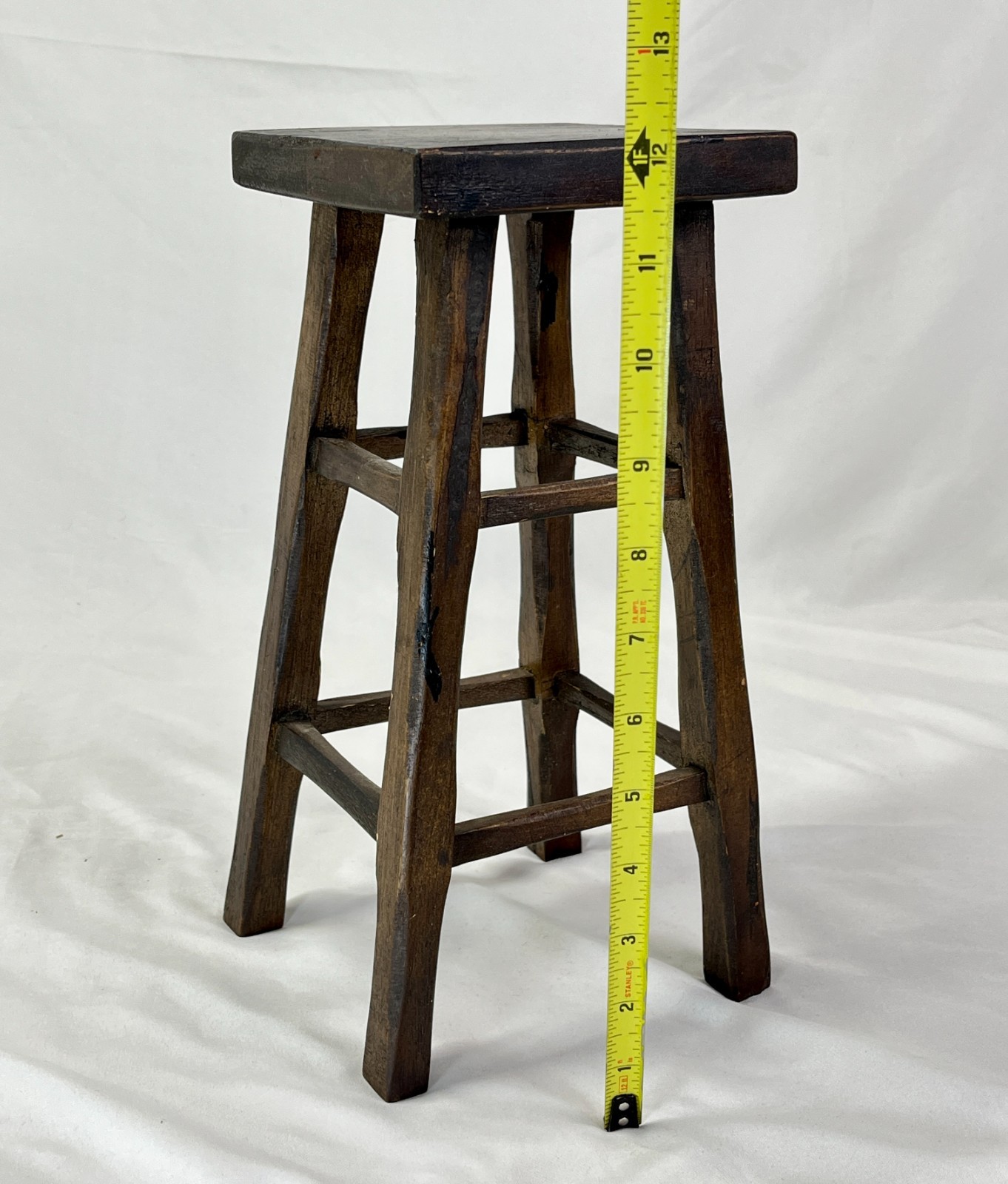 Primitive Handmade Miniature WOODEN STOOL Folk Art Rustic Farmhouse Display