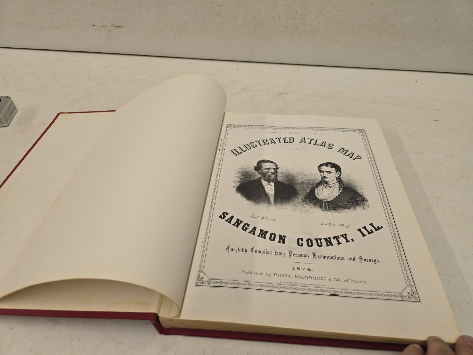 Vintage 1874-1914 Sangamon County Illinois Illustrated Reproduction Atlas