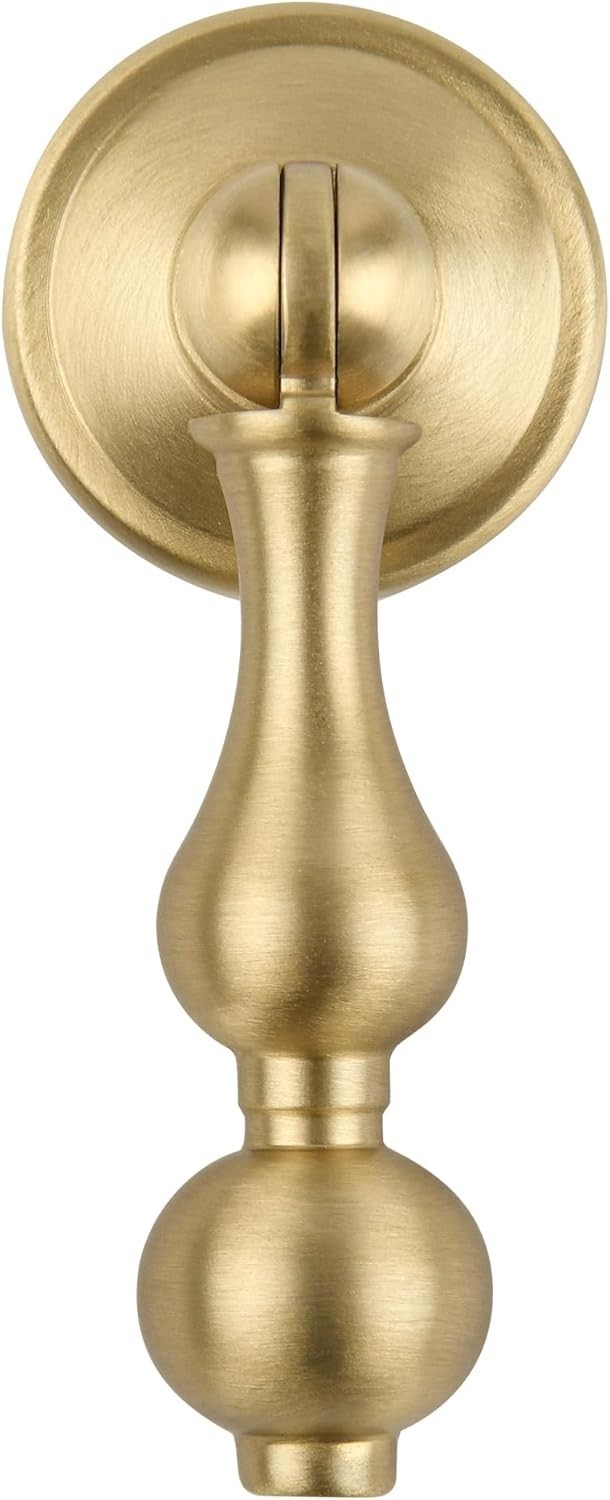 4; Gold Brass Tear Drop DRAWER handle Hardware PULL Knobs cabinet 2.56″