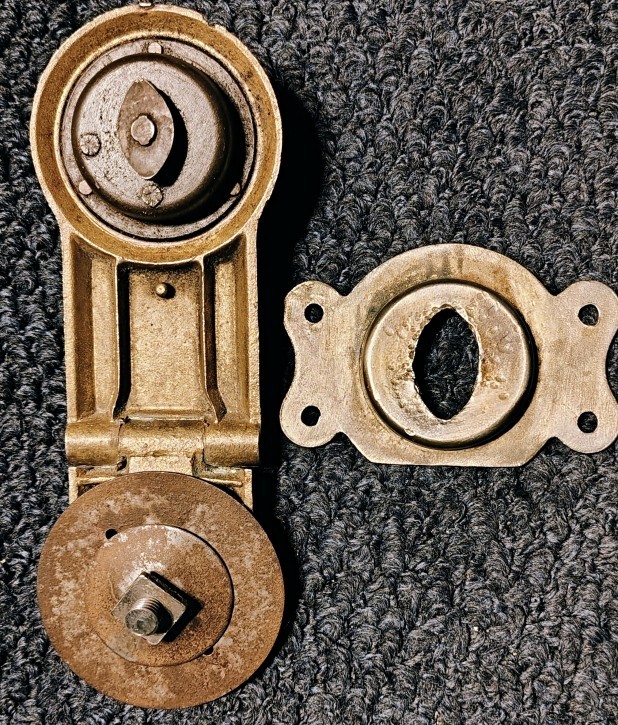 ANTIQUE CORBIN Solid Brass TRUNK LOCK & KEY, RARE Vintage Chest Hardware Parts