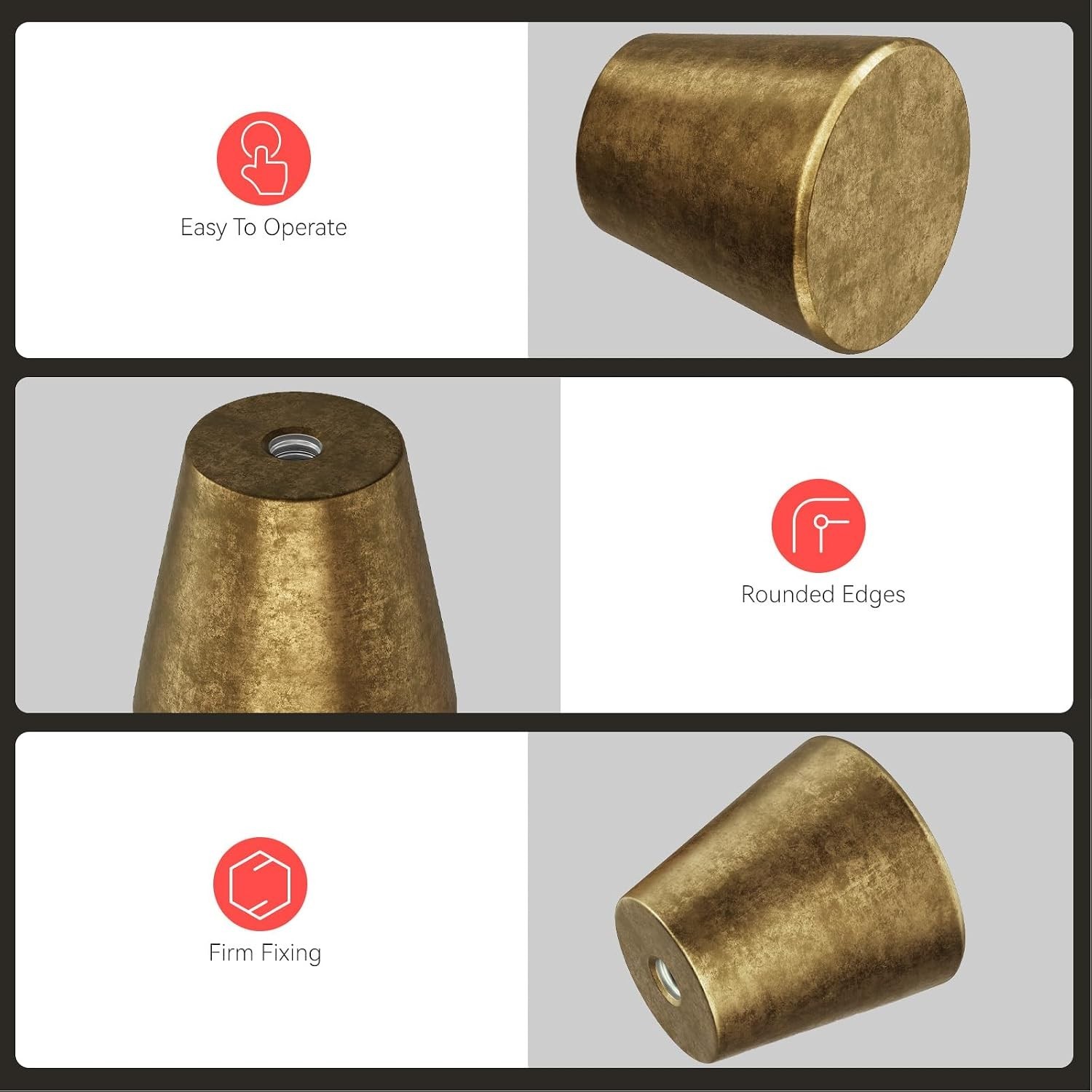 Antique Brass Cabinet Knobs – 30 Pack Vintage Drawer Pulls