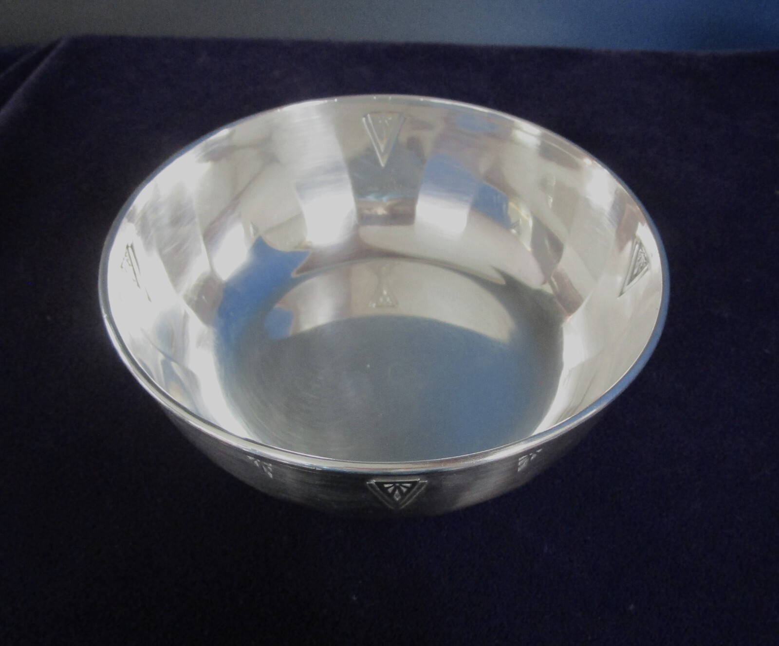 DEAUVILLE 1929 Art Deco Silverplate 4 Finger Bowls Rare Find No Monograms G