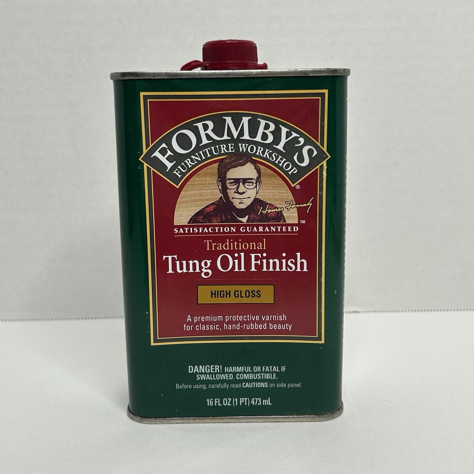 Formby’s Traditional Tung Oil Finish HIGH GLOSS 16 Oz Metal Tin Can (95% Full)
