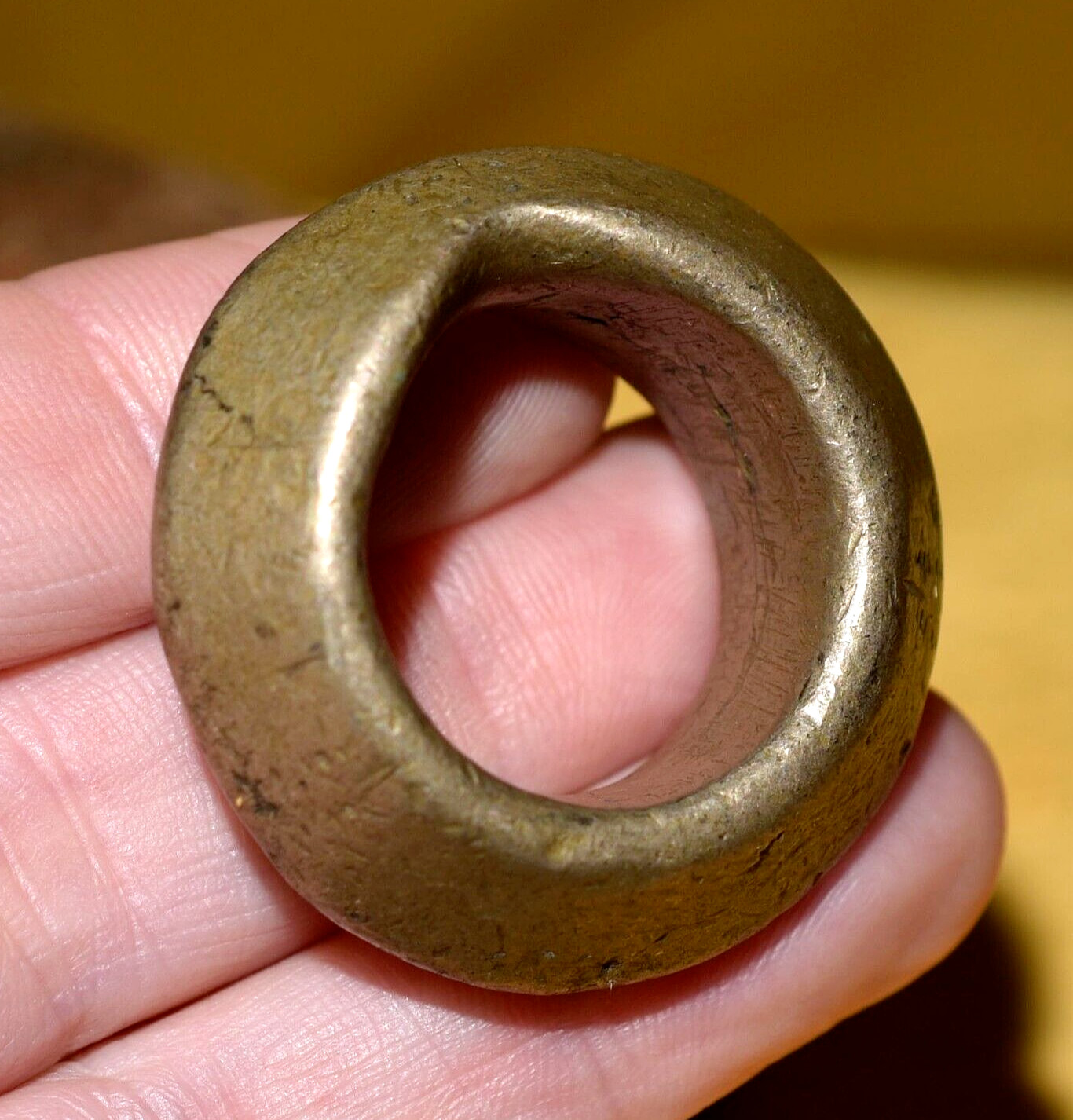 Antique Ethiopian Handmade Ethnic Brass Tribal Ring Ethiopia Africa Ring Size 11