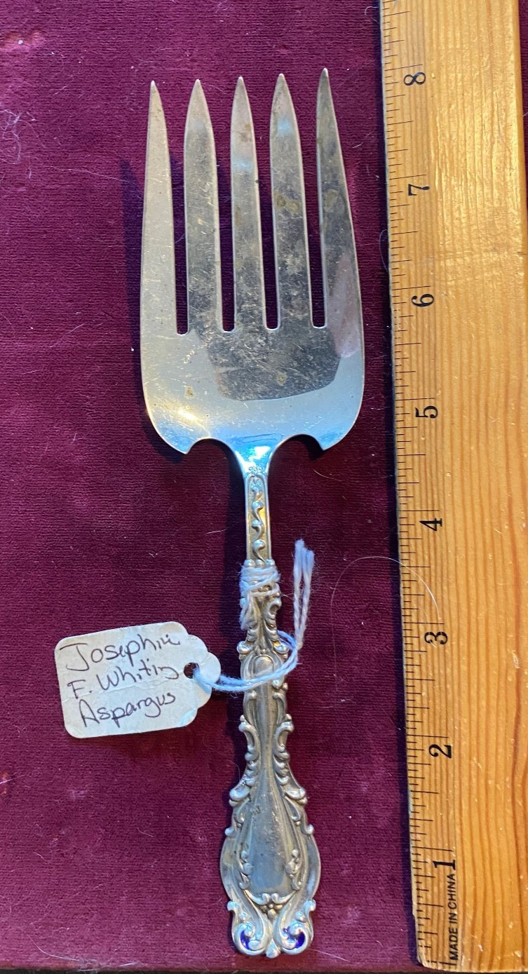 JOSEPHINE BY FRANK WHING STERLING SILVER SERVING FORK OR ASPARUS FORK NO MONOES