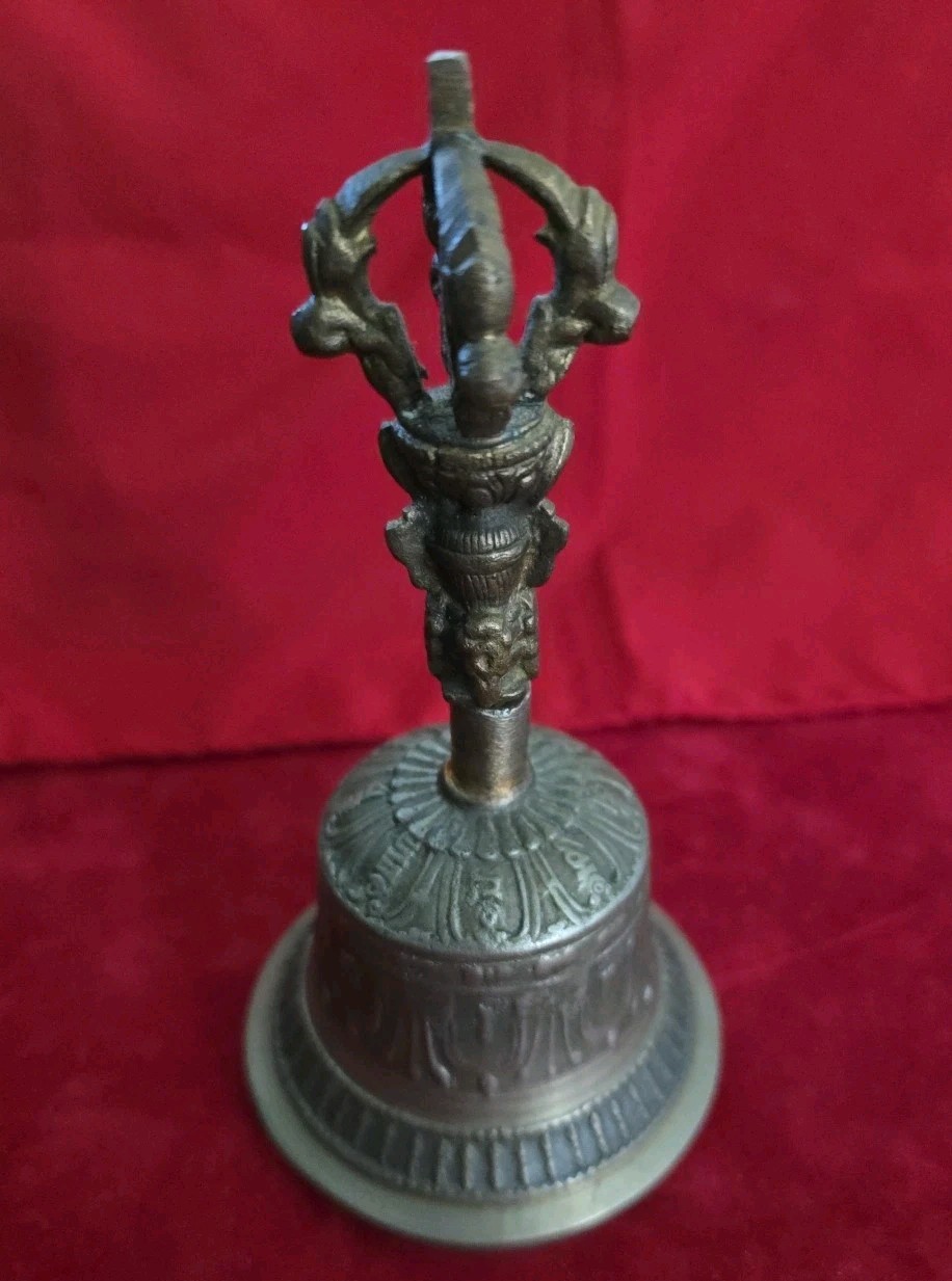 Vintage Tibet Buddhist Meditation Brass Bell “Vajra Bell” 6-inches