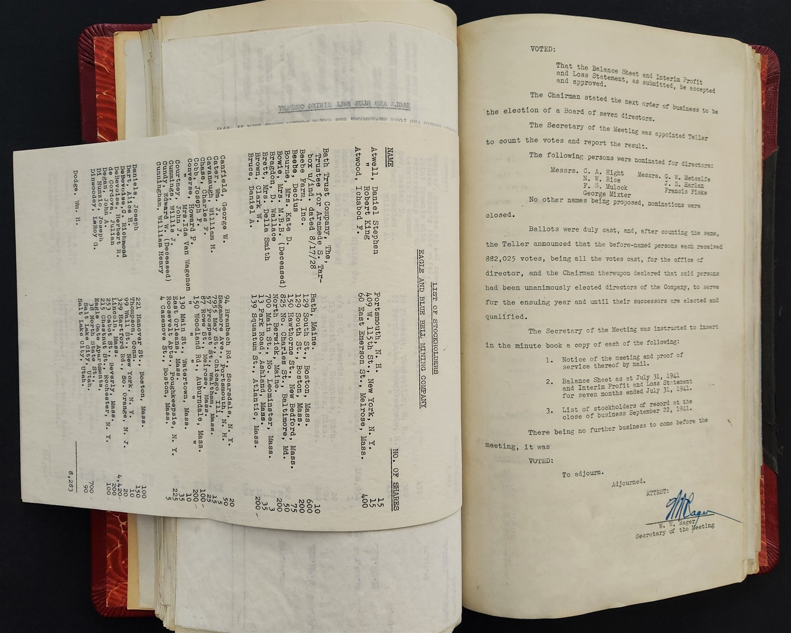 1930 antique EAGLE & BLUE BELL MINING CO eureka ut HISTORY DOCUMENT LEDGER huge