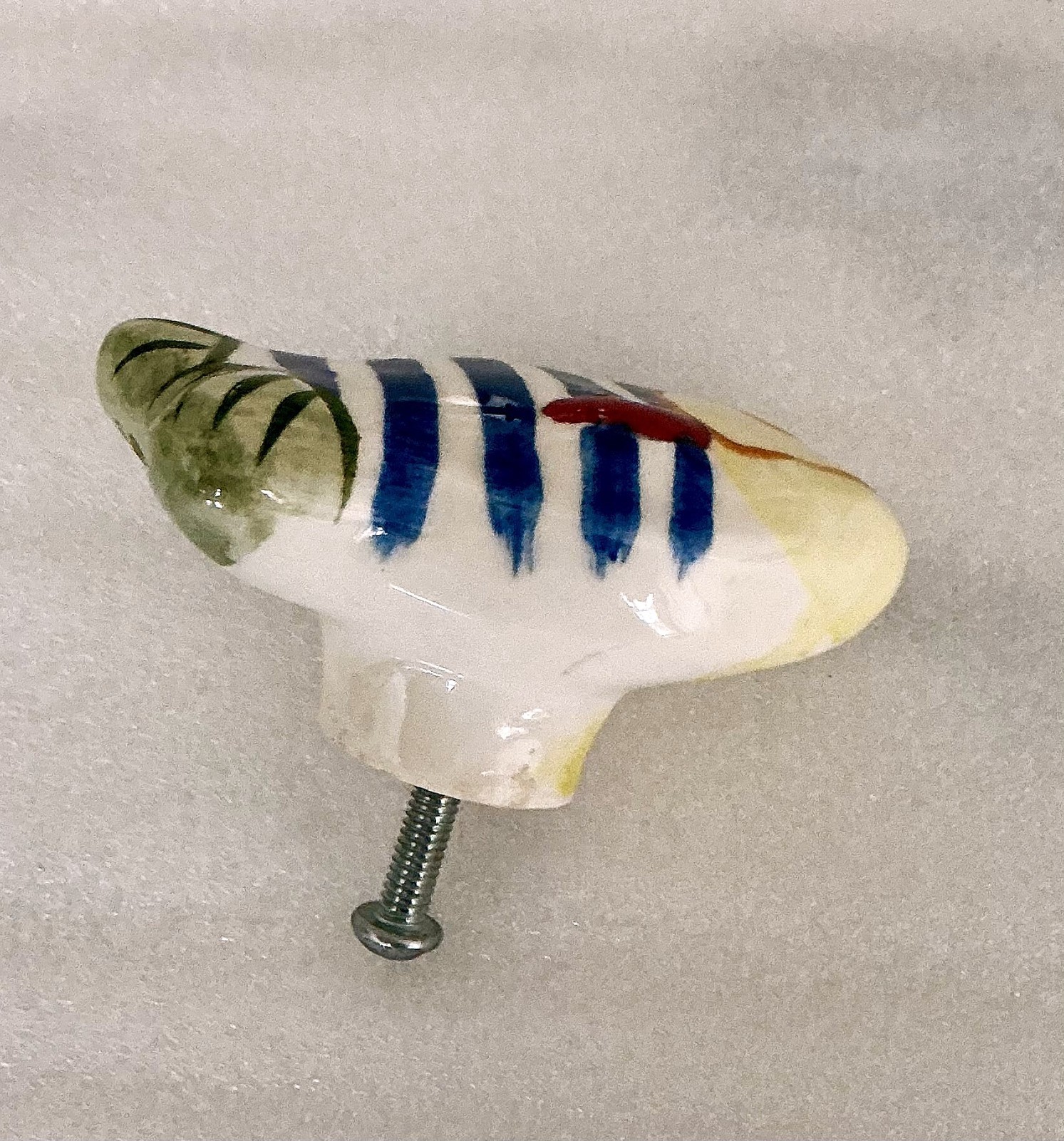 18 Vintage Ceramic Fish Drawer Pulls With Screws