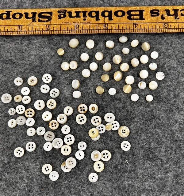 antique sewing buttons tiny smallest 3/16 lot 88 pcs baby doll clothes original