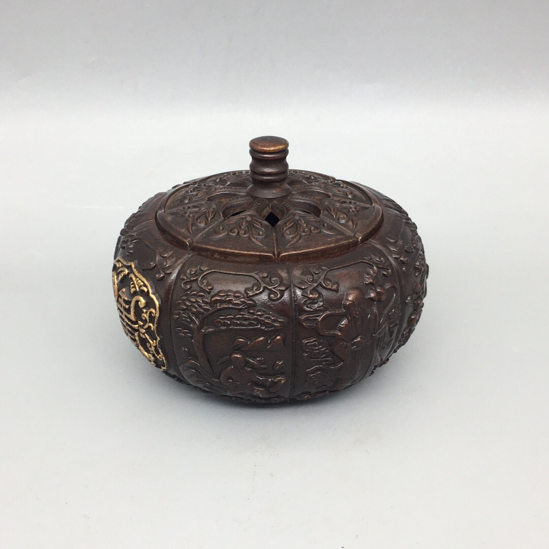 Antique Bronze Ware Collection, Fulushou Pumpkin Incense Burner