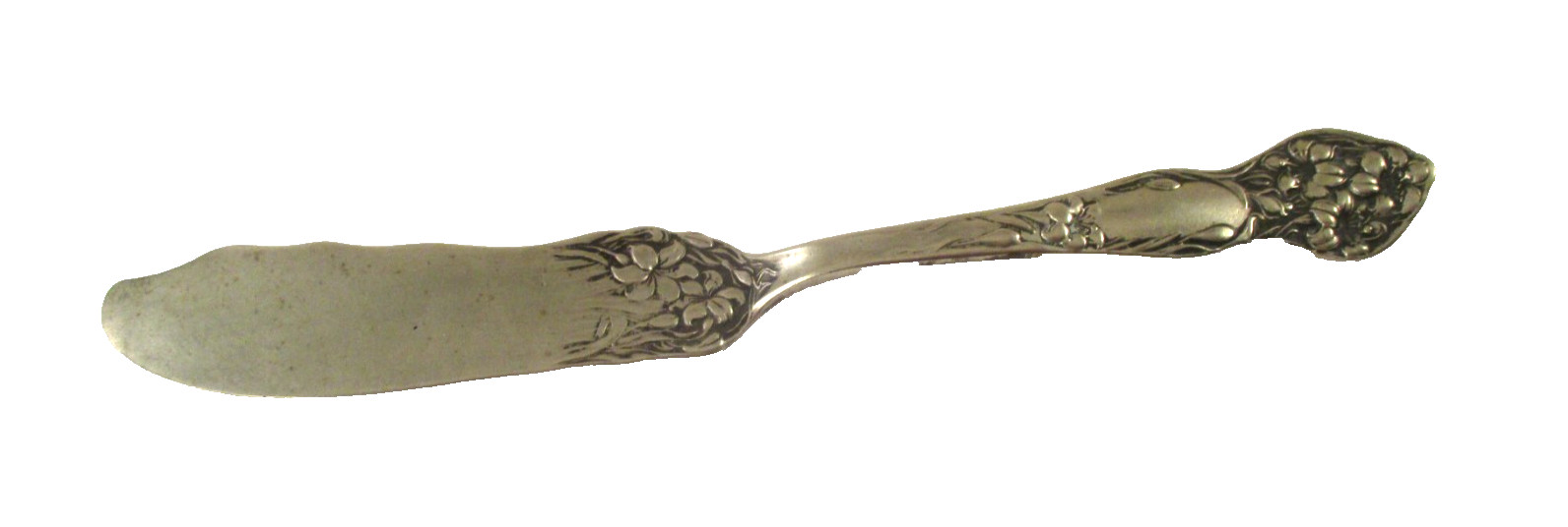 Vintage STRATFORD SILVER CO AXI LILYTA FLORAL FLAT BUTTER SPREADER KNIFE