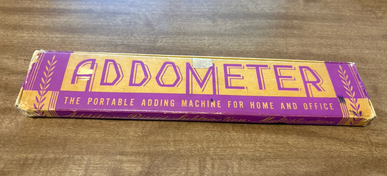 Antique Addometer Portable Adding Machine With Original Box And Manual