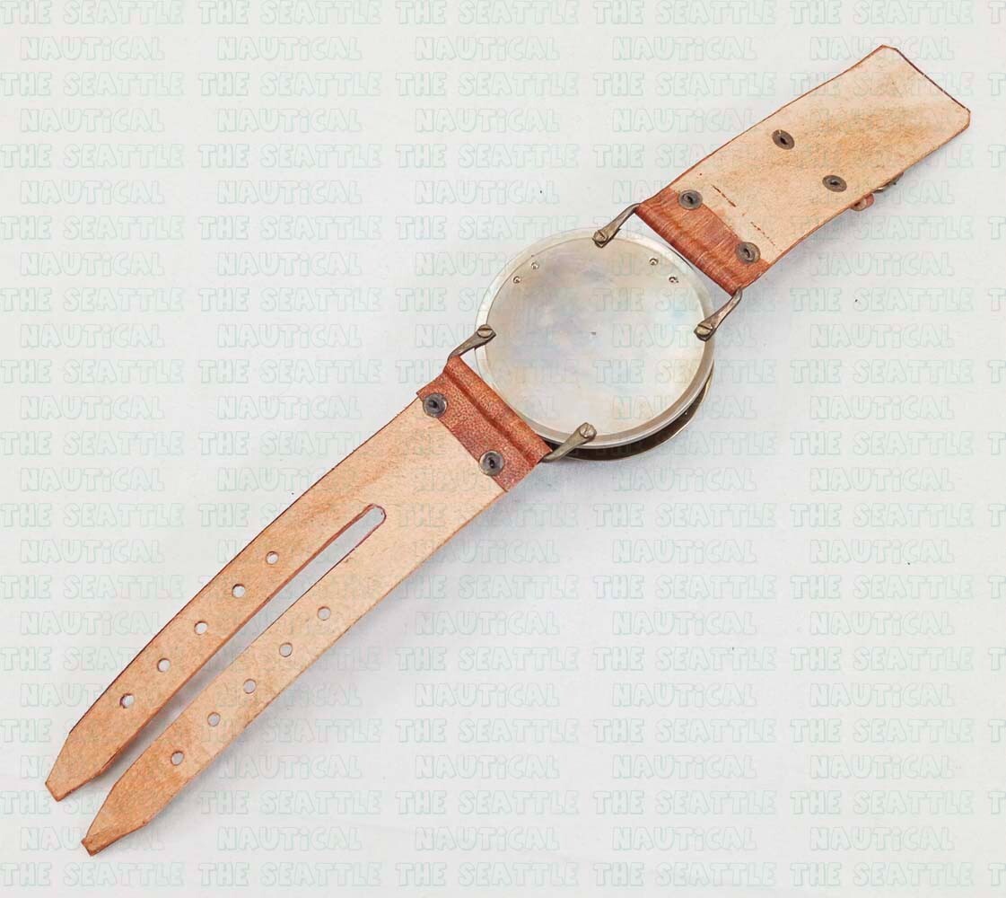 Sun Dial Leather Watch Brass Compass Leather Old Gold Lustre Unusual UK