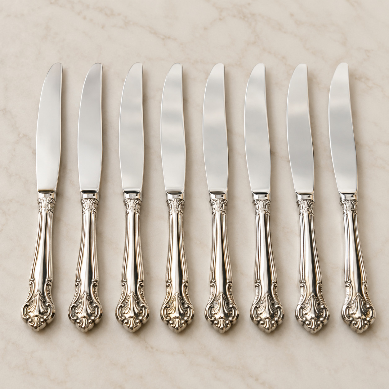 Godinger Grand Master Silverplate Dinner Knives 9″ Set of 8 Replacement Flatware