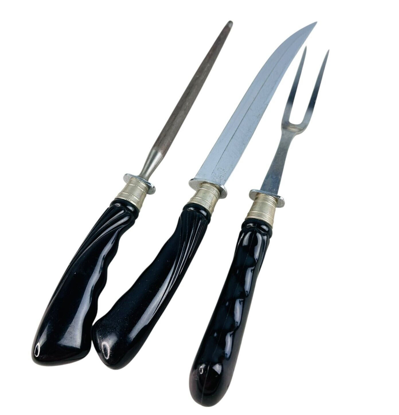 VTG Craftsman USA Vanadium Carving Set Knife, Fork, Sharpener