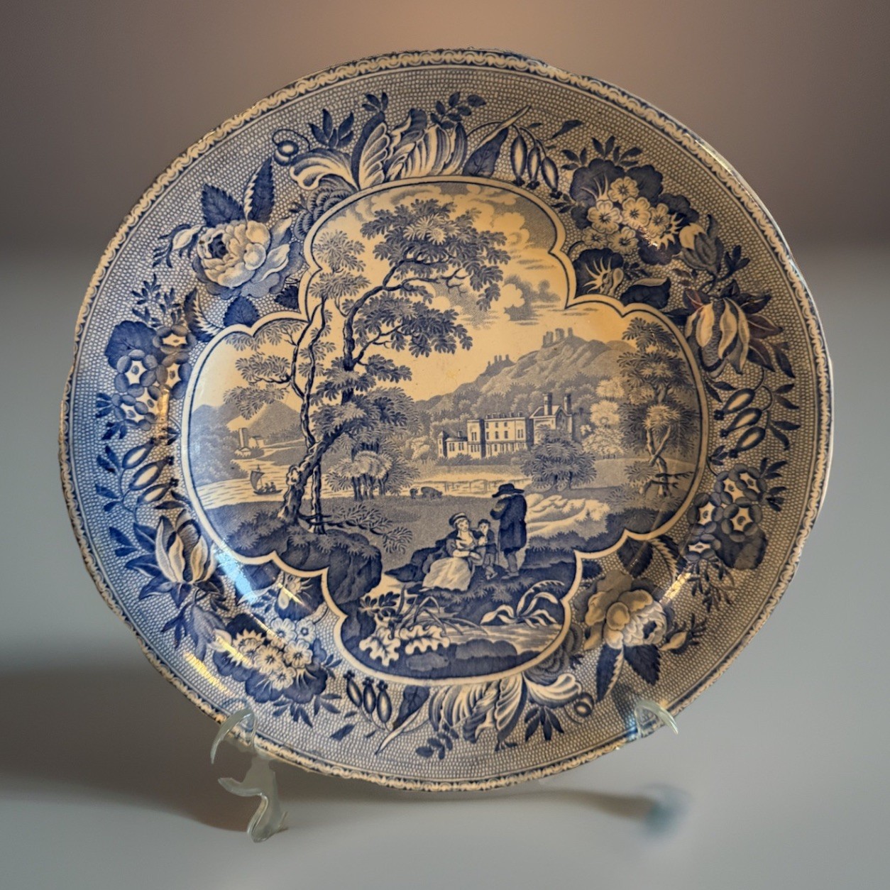 Antique Transferware Plate, Chetham & Robinson Parkland Scenery 10” C1830