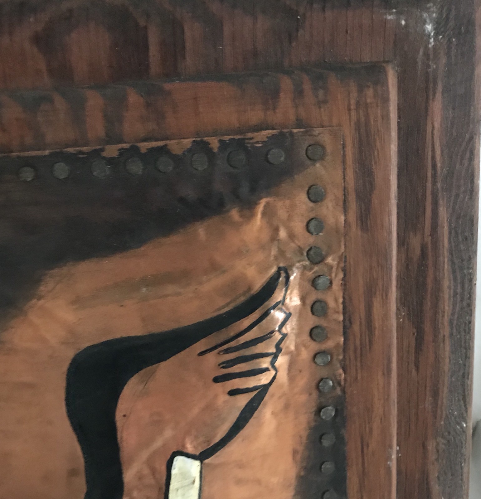 Copper on Board Duck Picture – Rustled From Cattails Hammered 11 x 15