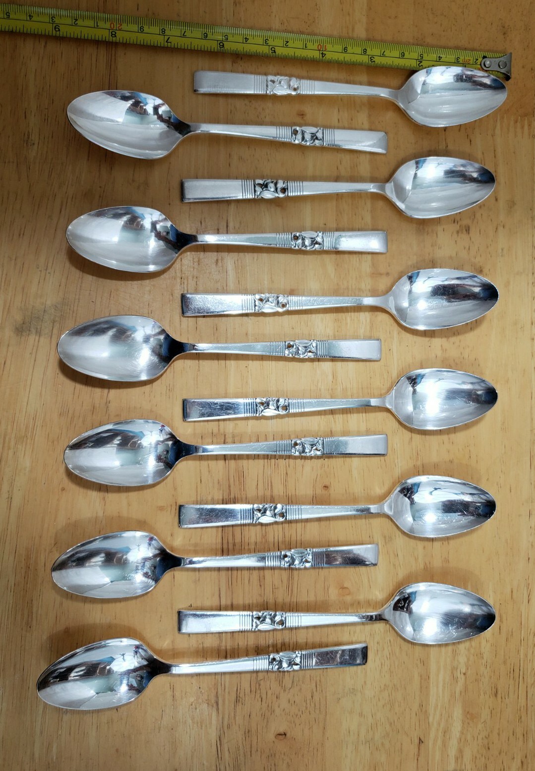 SET OF 12 VINTAGE 1948 MORNING STAR SILVERPLATED “6 1/8” TEASPOONS/ TEA SPOONS