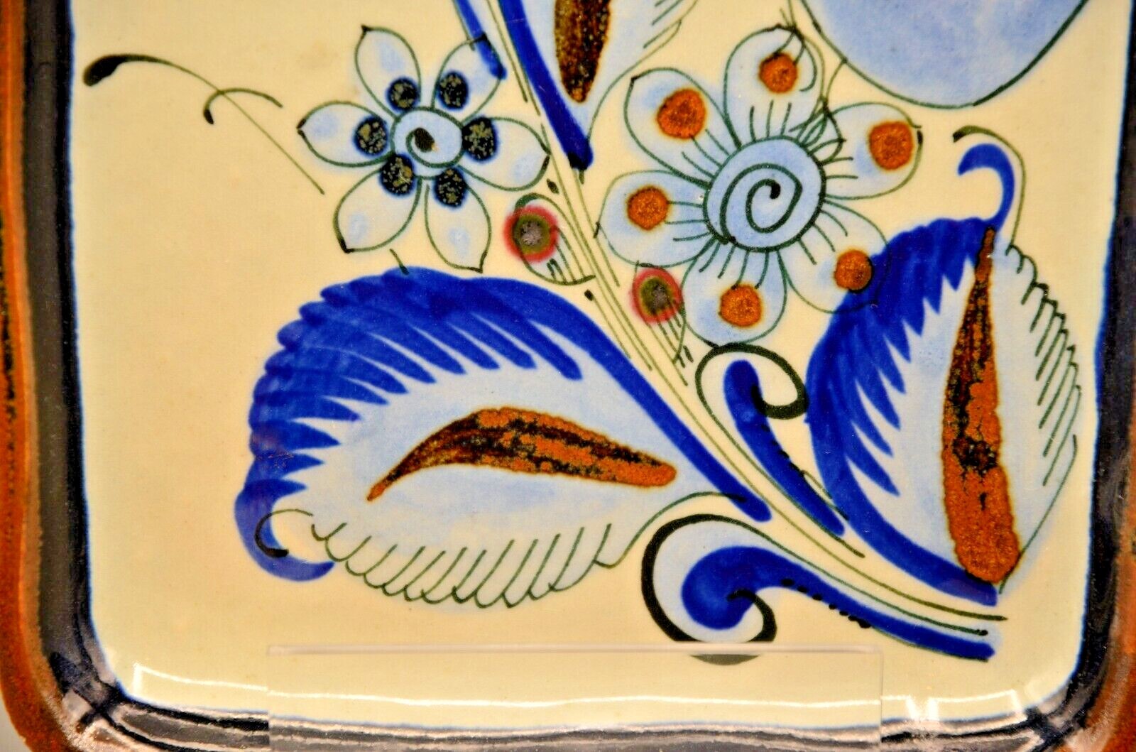 KEN EDWARDS Original Vintage Signed El Palomar Hand Painted Mexico Pottery Plate
