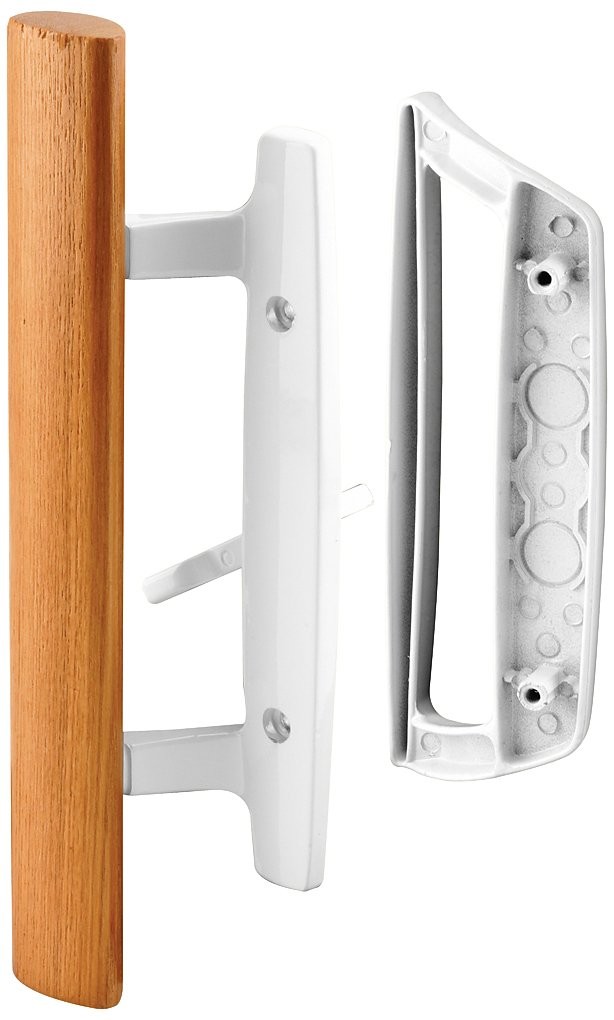 White Sliding Glass Door Handle Set 3-15/16 Inch Patio Door Replacement Part