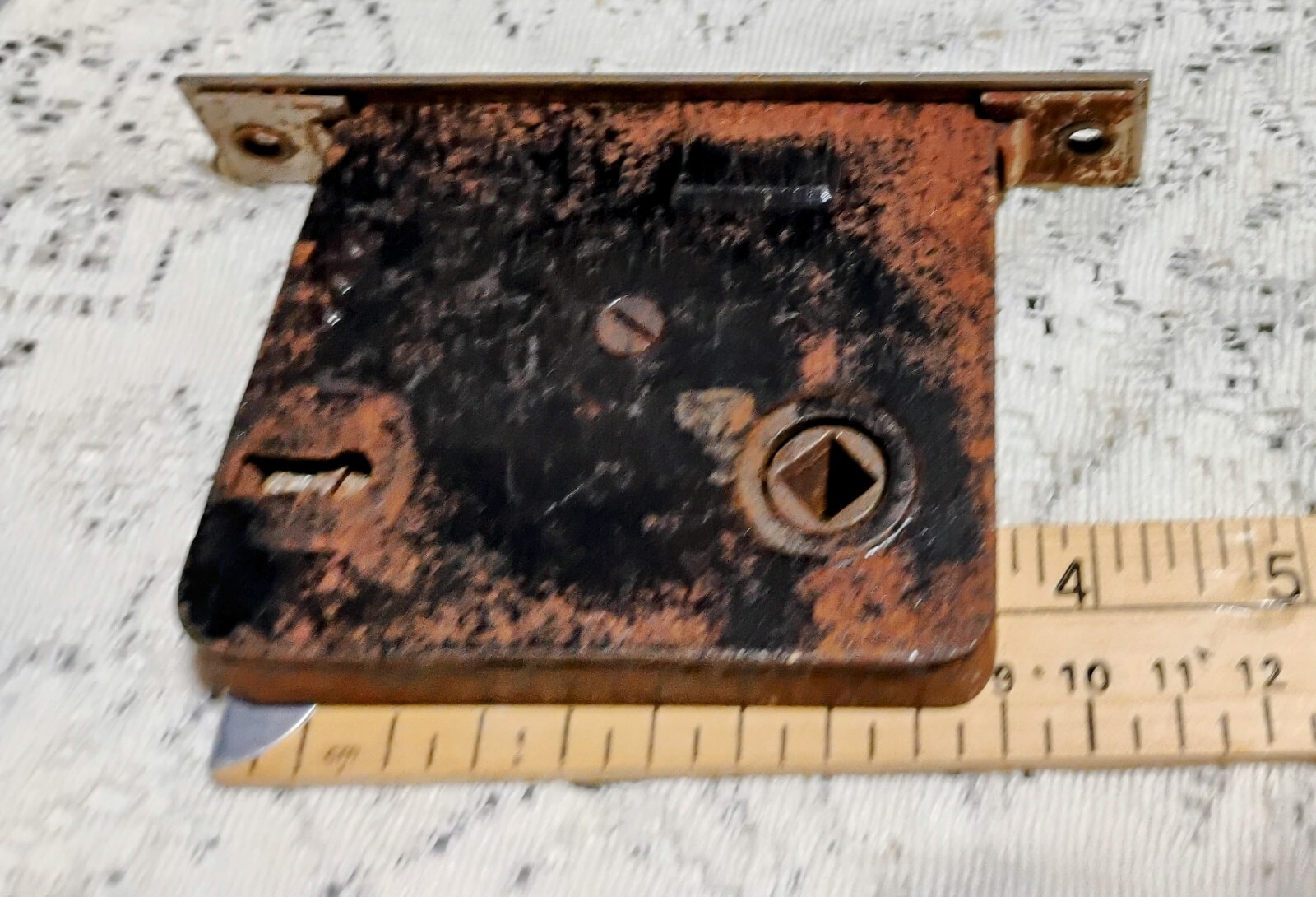 Mortise Lock Cast Iron with Brass Face Plate *Read