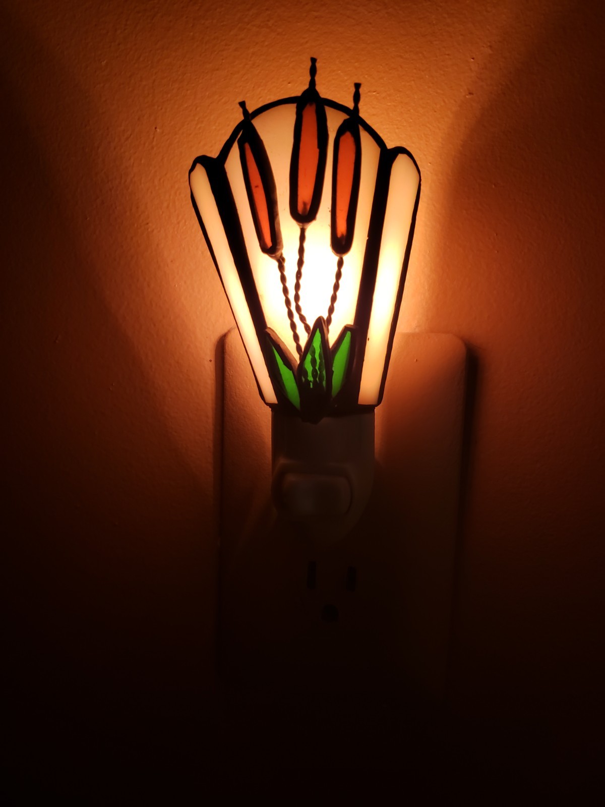 1930s Art Deco Stained Glass Plug-in Night Light Rare Eagle 75W 125 V