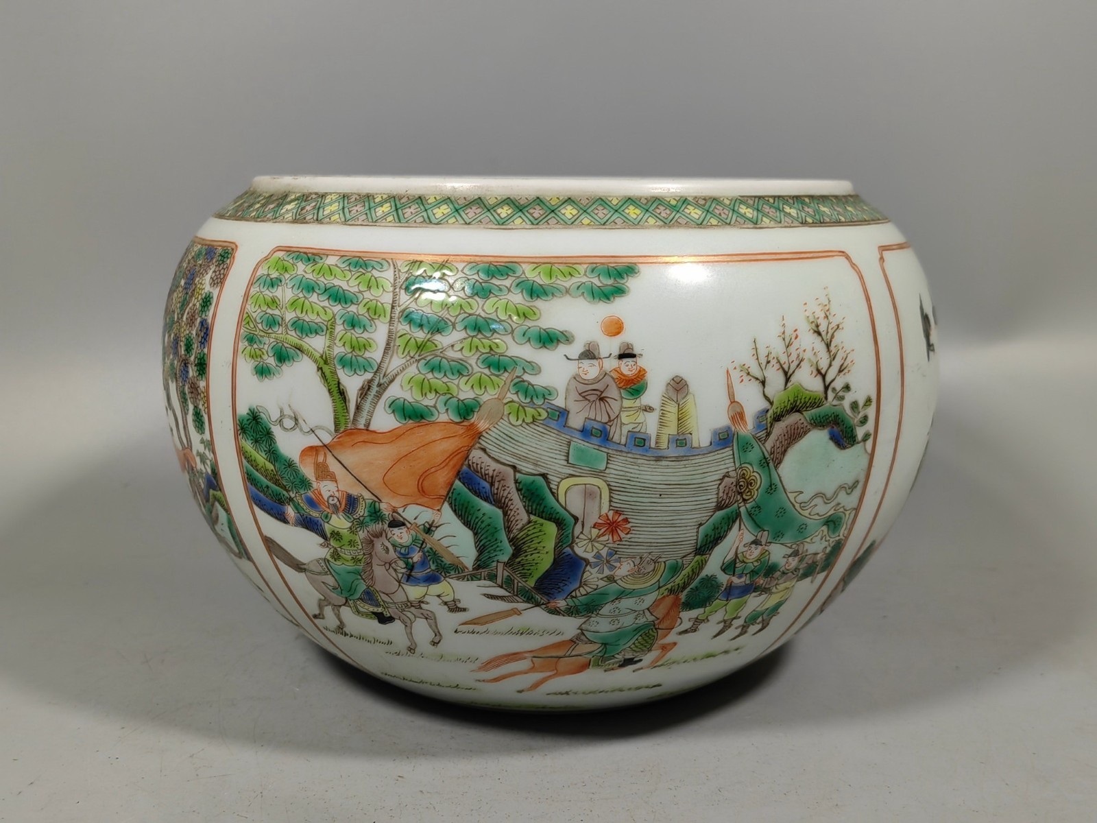 Fine Chinaese Qing Dynasty Kangxi Porcelain WU-Cai Brush Washer z