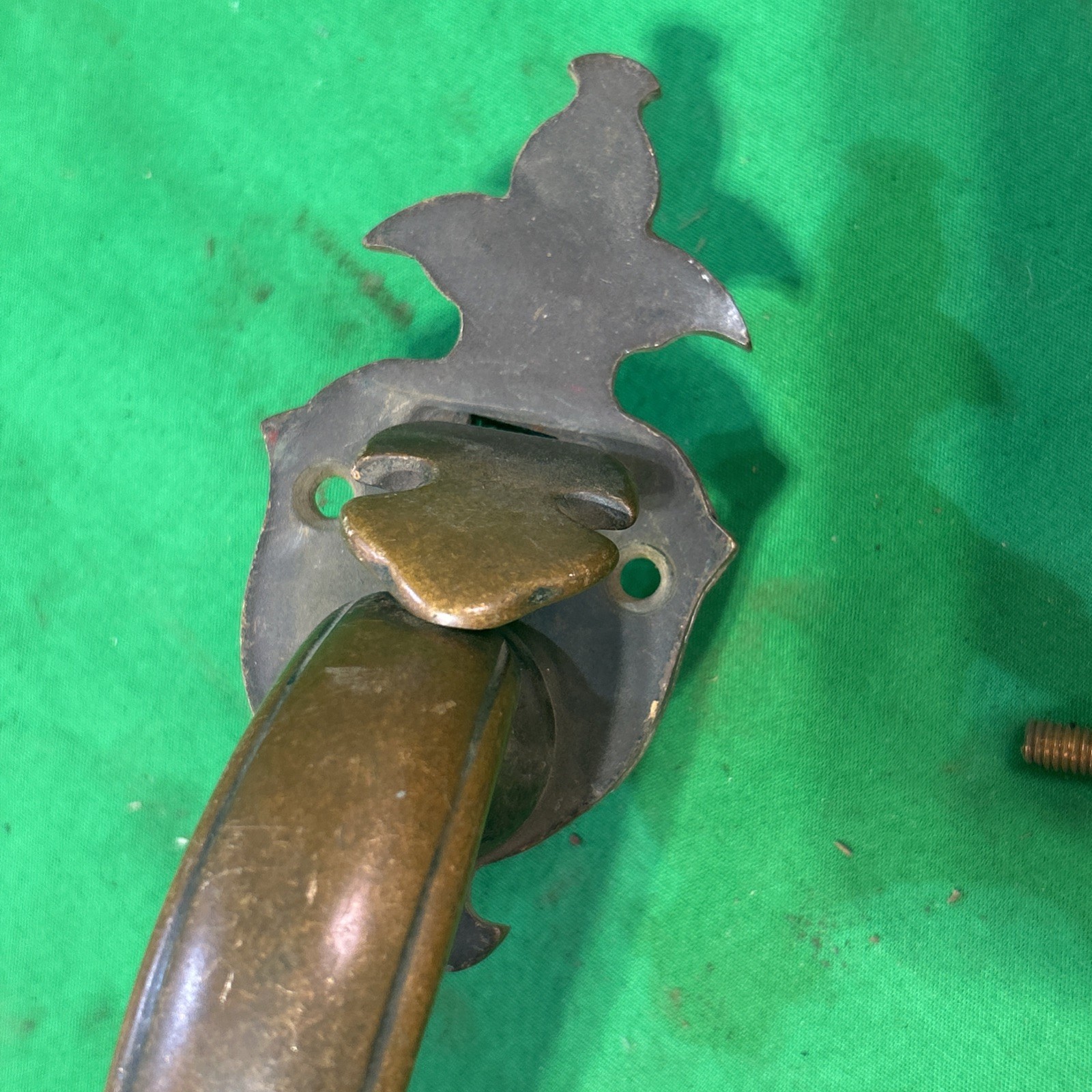 Vintage SOLID BRASS THUMB LATCH EXTERIOR FRONT DOOR PULL HANDLE