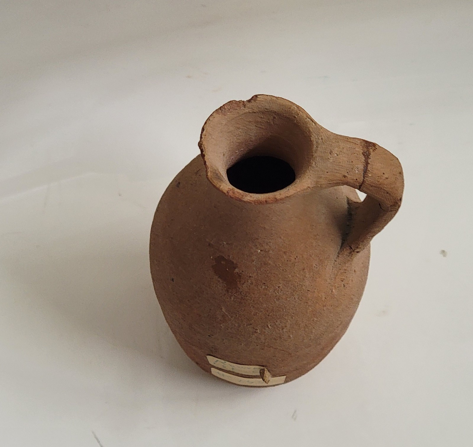 Small Ancient 1st Century Roman Buffware Juglet with Excavation/Museum Marks