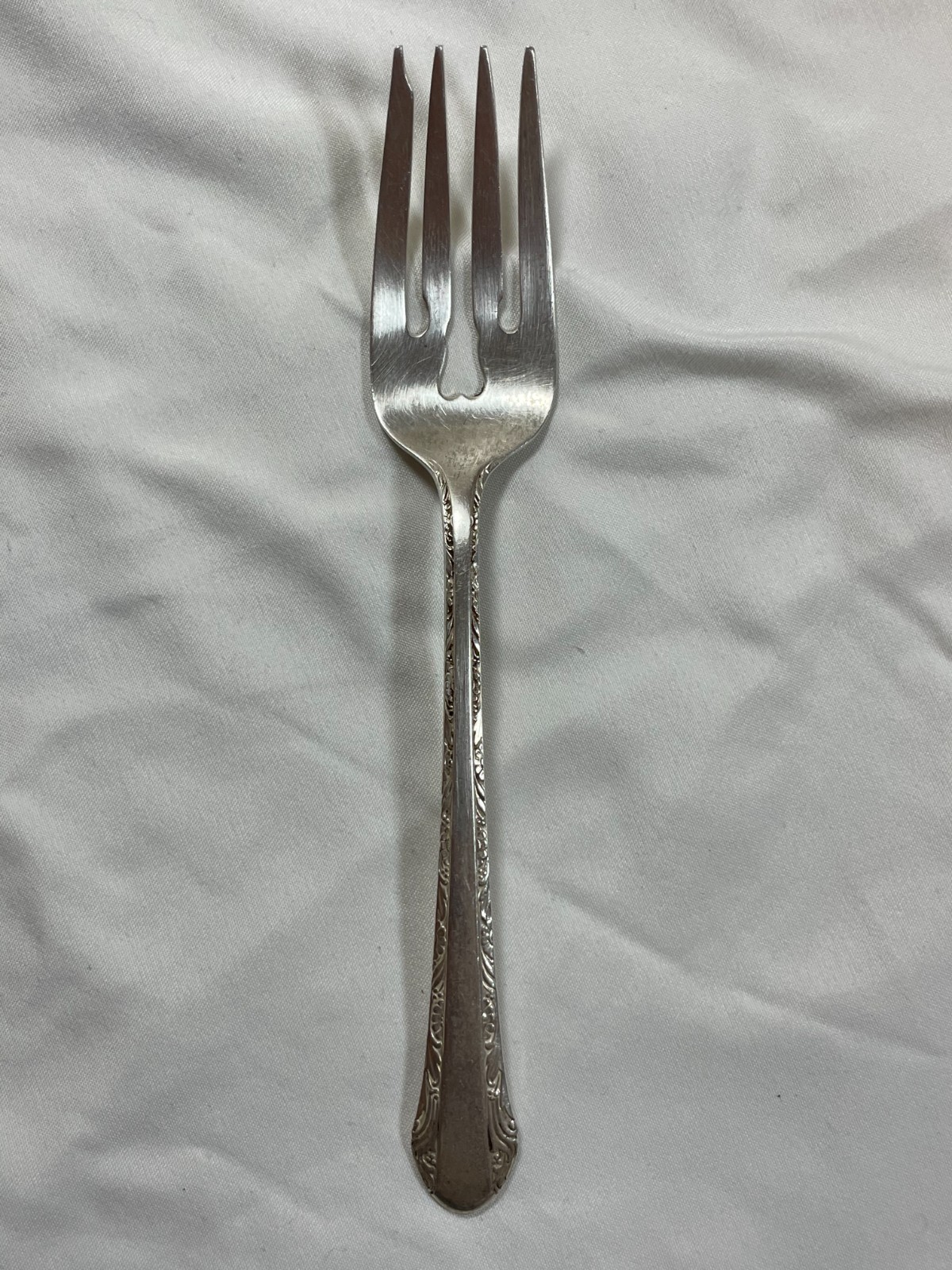 Alvin CHASED ROMANTIQUE Sterling Silver Salad Fork 6 1/2″ – No Mono – Fair/Good