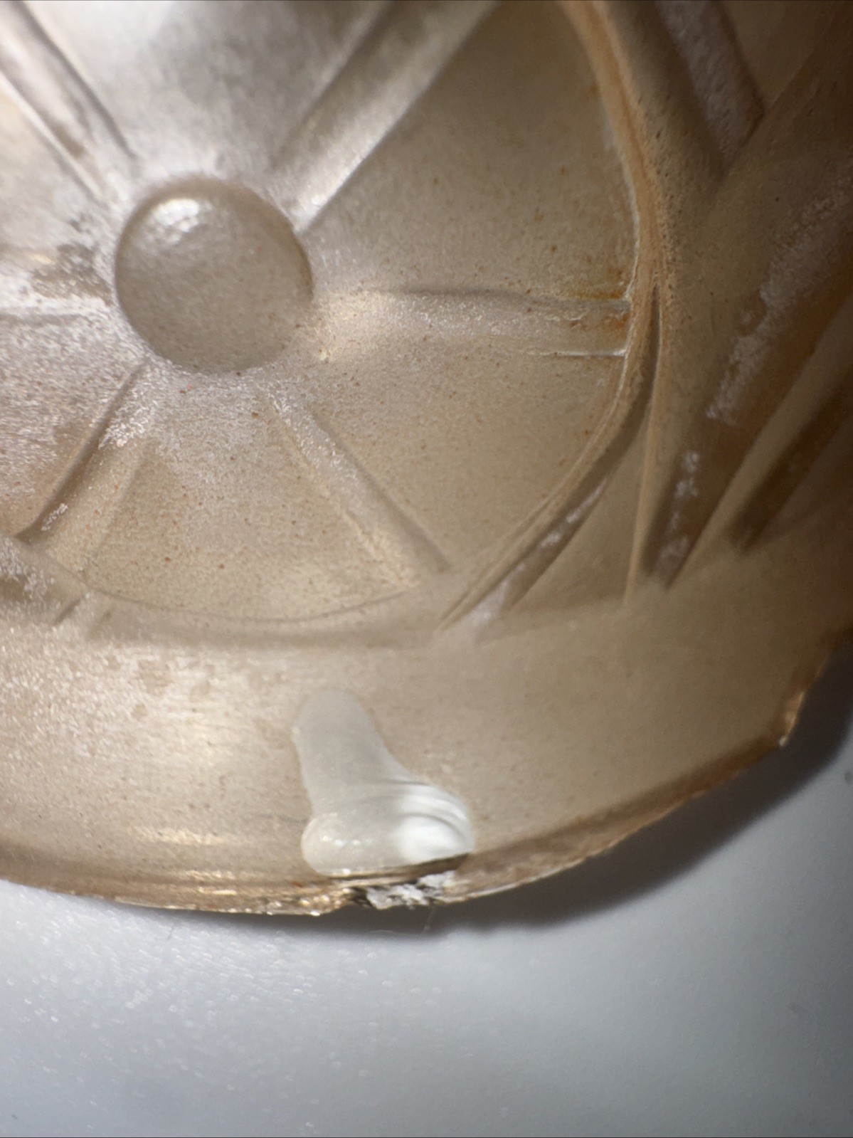 1930’s Art Deco Style Nauticalesque Pressed Glass Ceiling Fixture Pendant