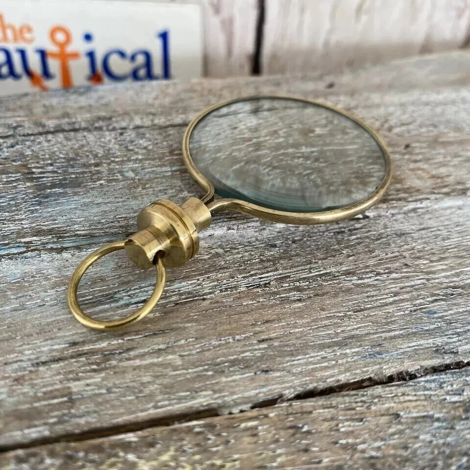 Brass Round Magnifying Glass – Pendant Monocle Necklace for Reading
