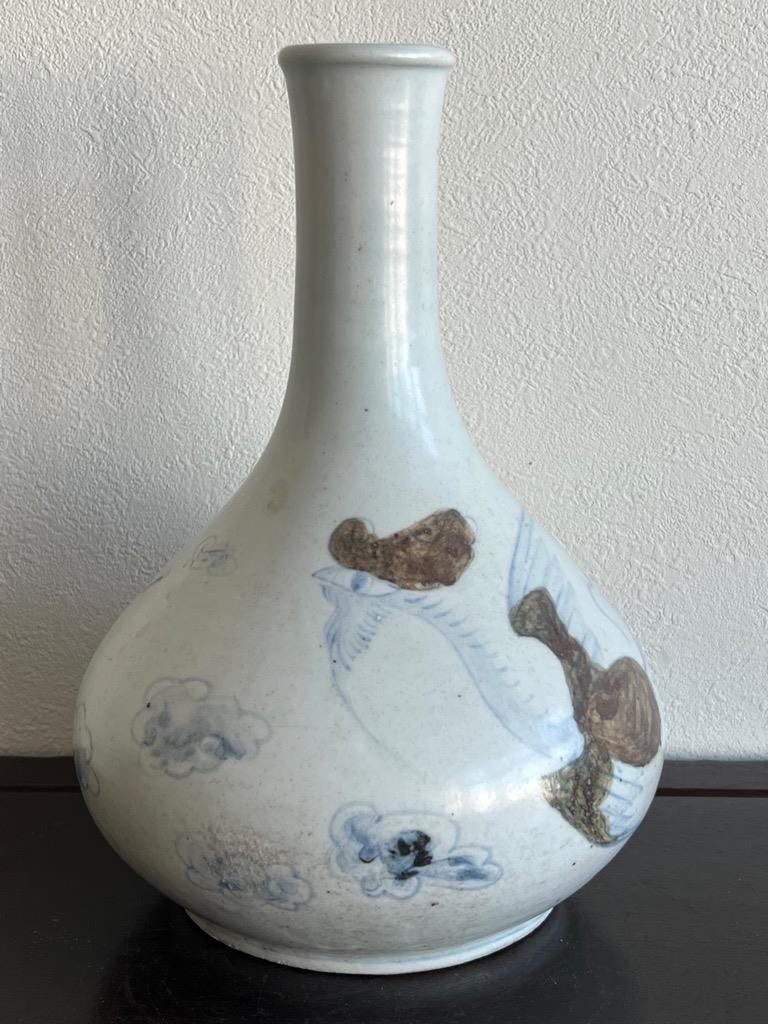 Korean Joseon Dynasty Phoenix Vase / W 17.3 × H 23.8[cm] , 1330g