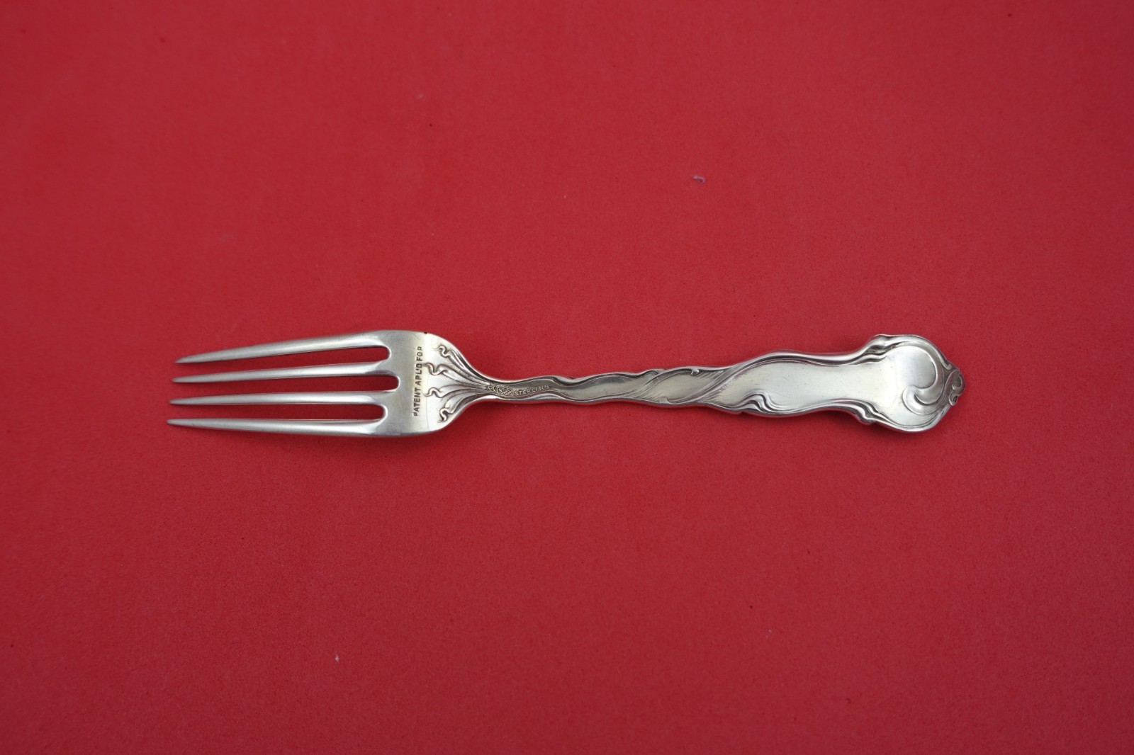 Flower of the Month by Shiebler Sterling Silver Pastry Fork “September” 6 1/2″