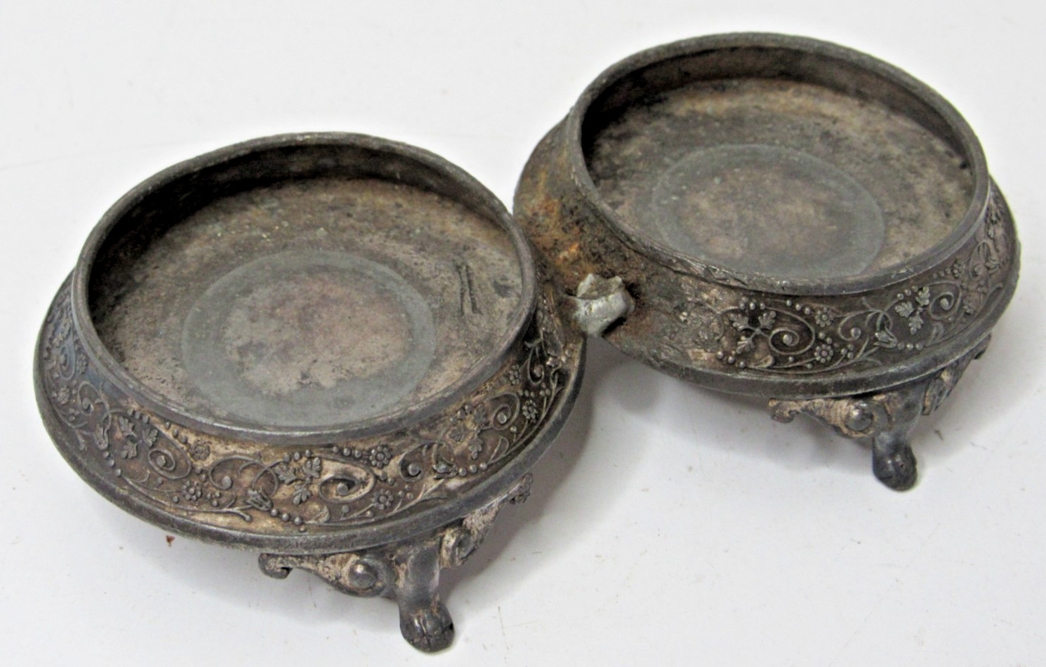 Vtg Barbour Bros Quadruple Plate Inkwell Bottle Holder ? Salt Pepper Holder P18