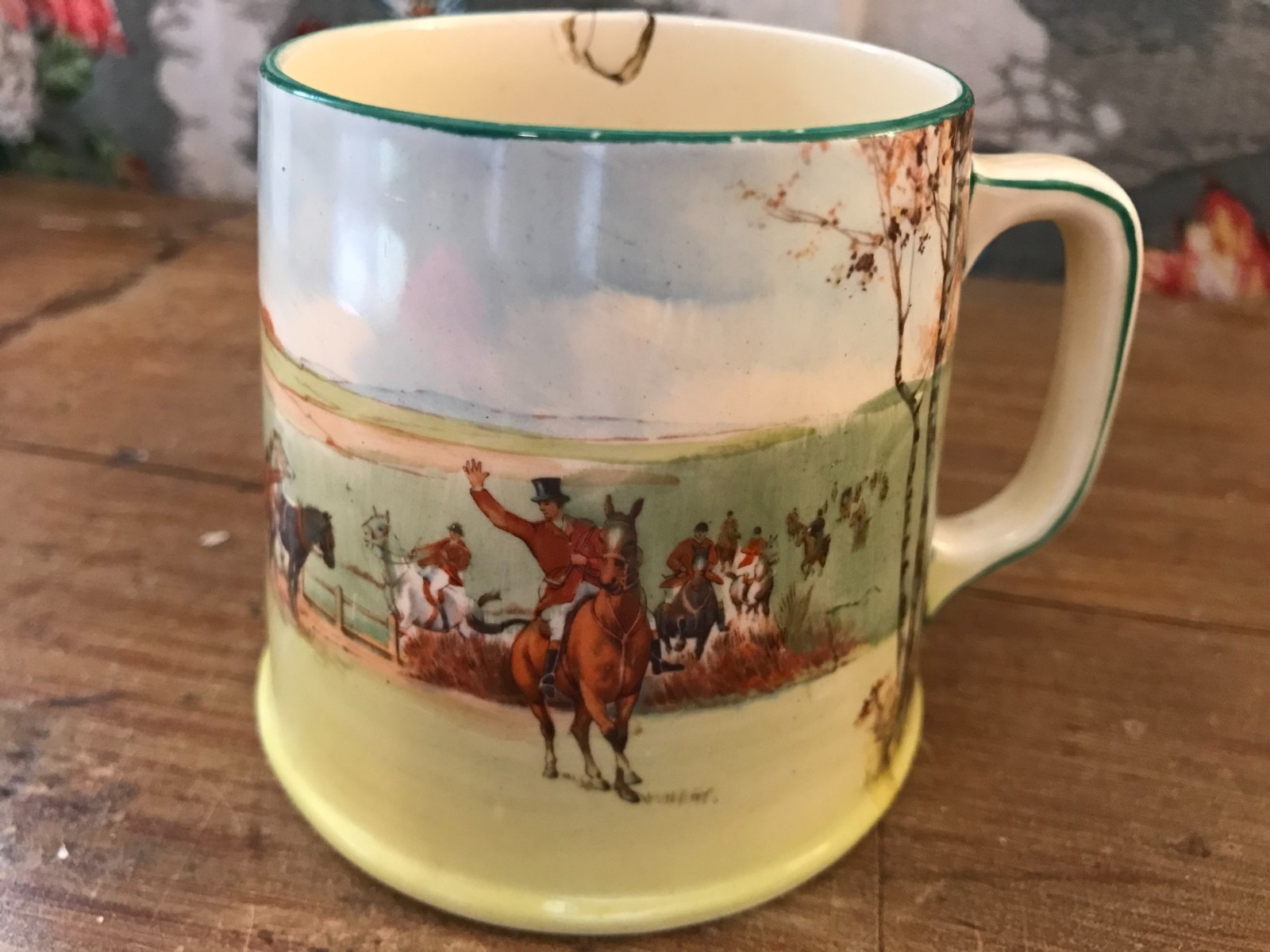 Antique 1930 Royal Doulton fox hunting rare mug cup D.5104 see description