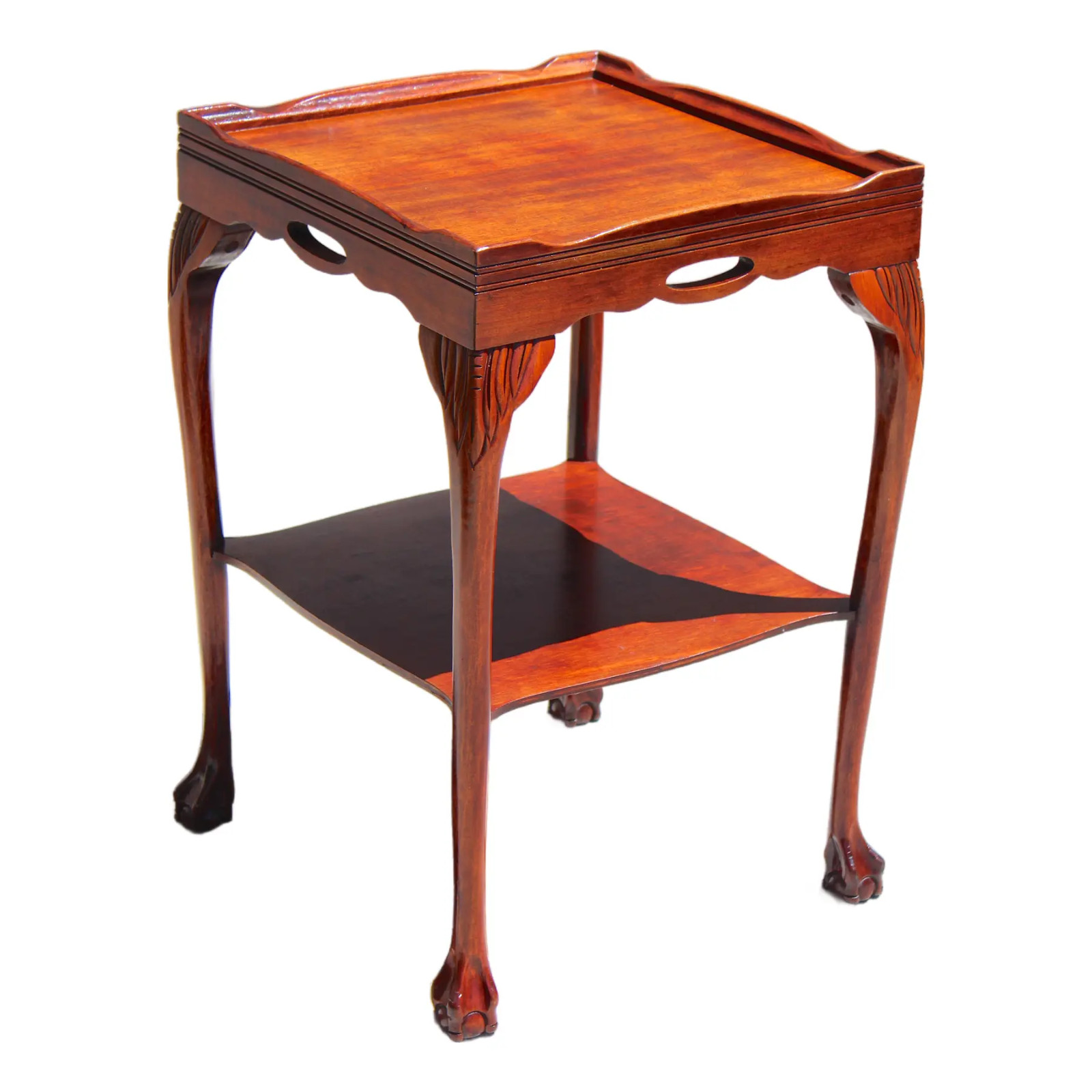 Vintage Georgian Style Mahogany Tray Top Side Table, Circa 1950s | Ball & Claw