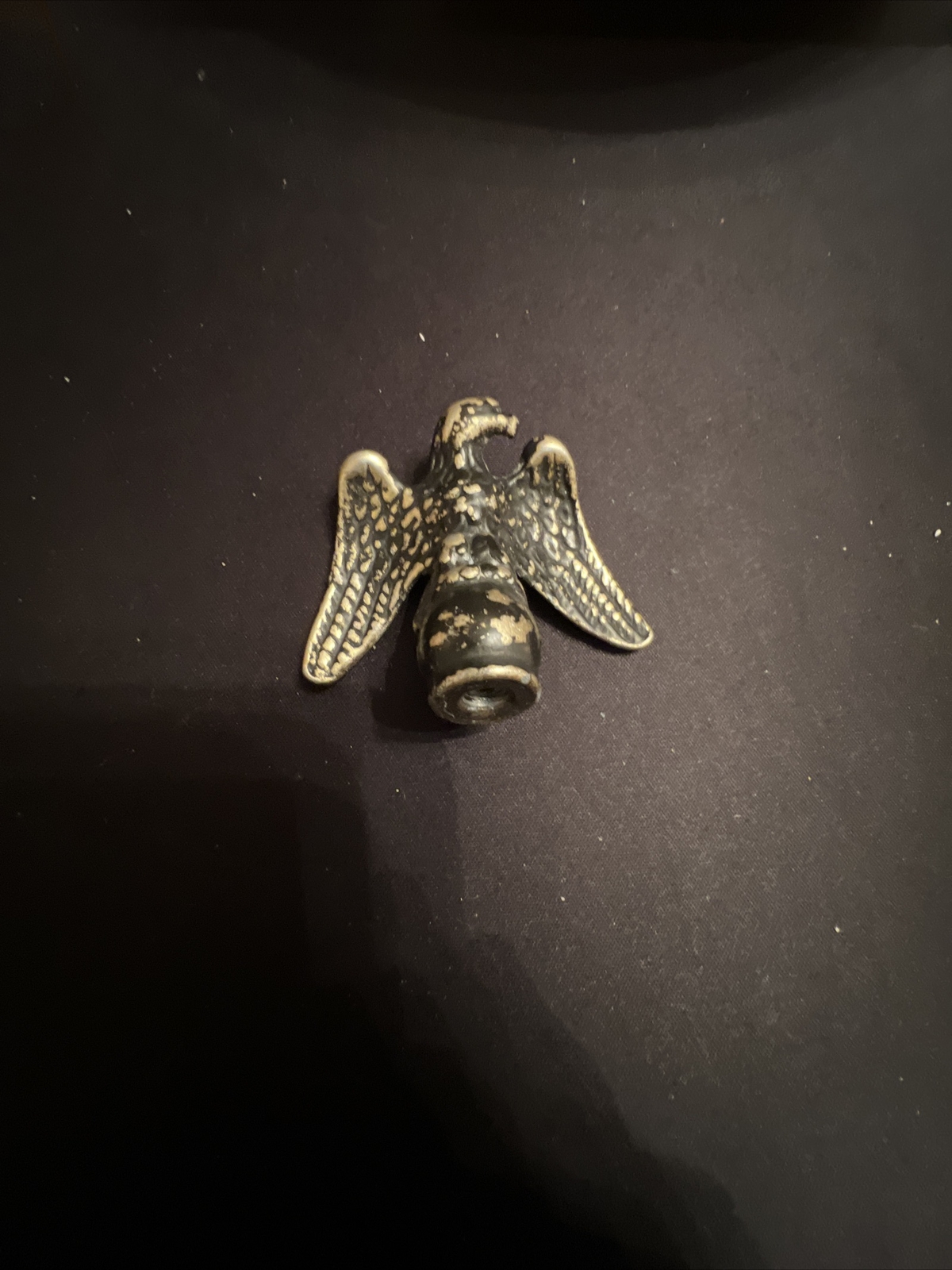 Vintage Solid Brass American Eagle Finial Topper, Old Clock Part, Flag, Lamp