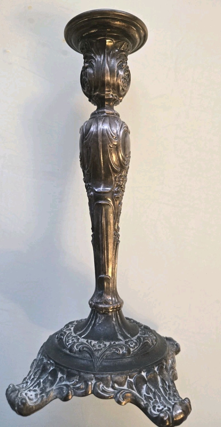 WM Rogers & Son Silver Plated 9 in Candlestick Holder Victorian Rose