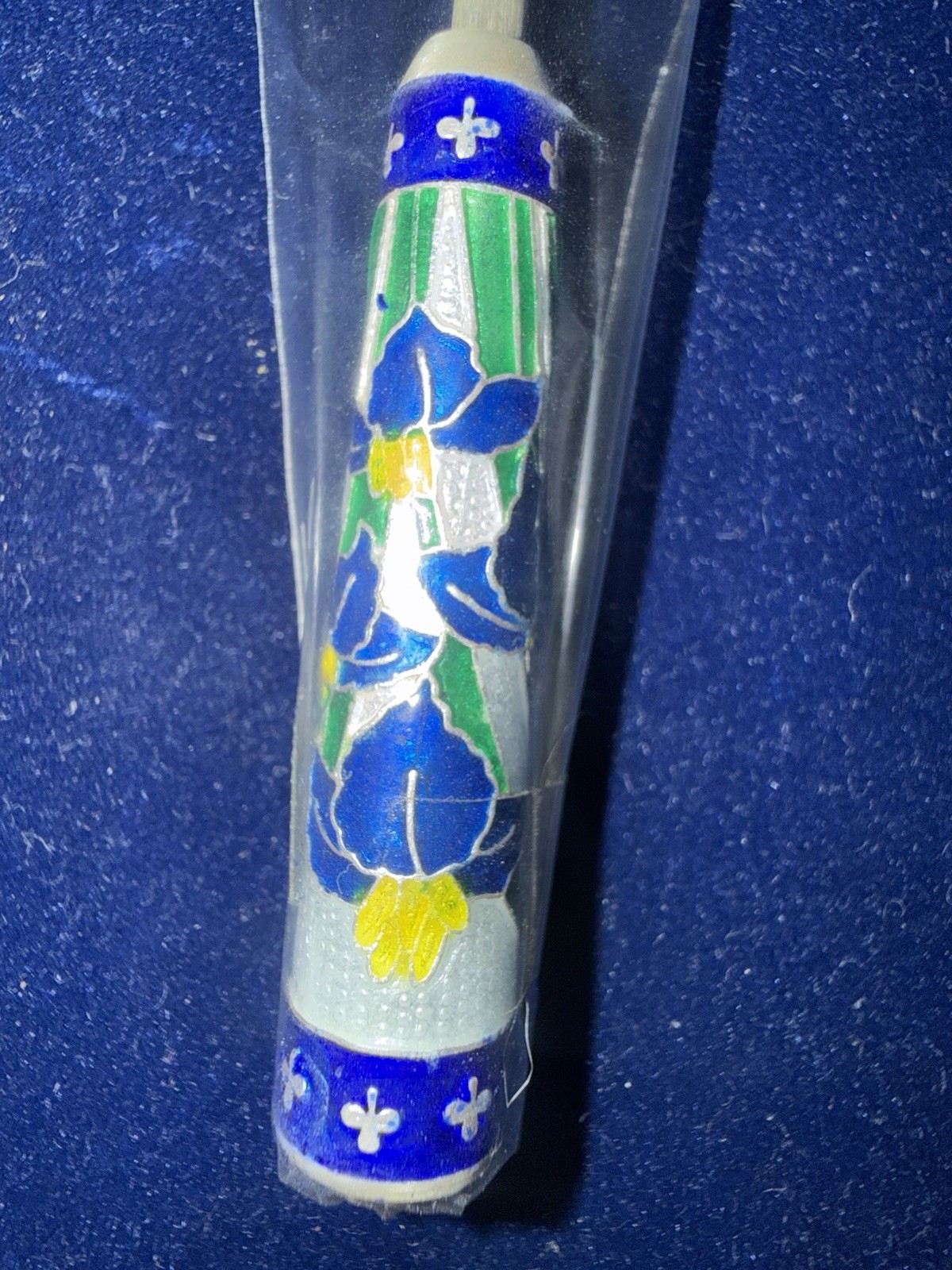 Vintage Korean AG999 / AG700 Silver Cloisonné Enamel Spoon & Fork Set 12 Pieces
