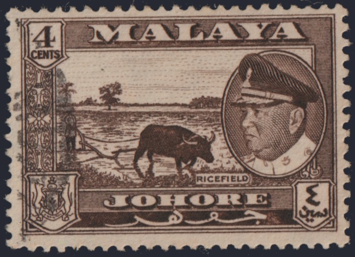 Malaya Johore 1960 4c Ricefield XFU – SG 157