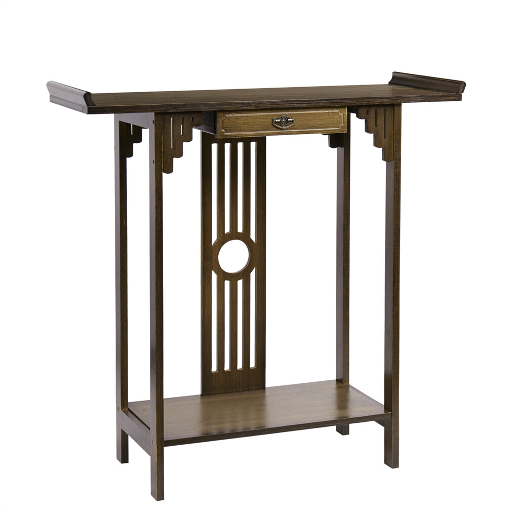 High Polish Narrow Console Table Hallway Table Entry Decor 2-Tier Storage Table