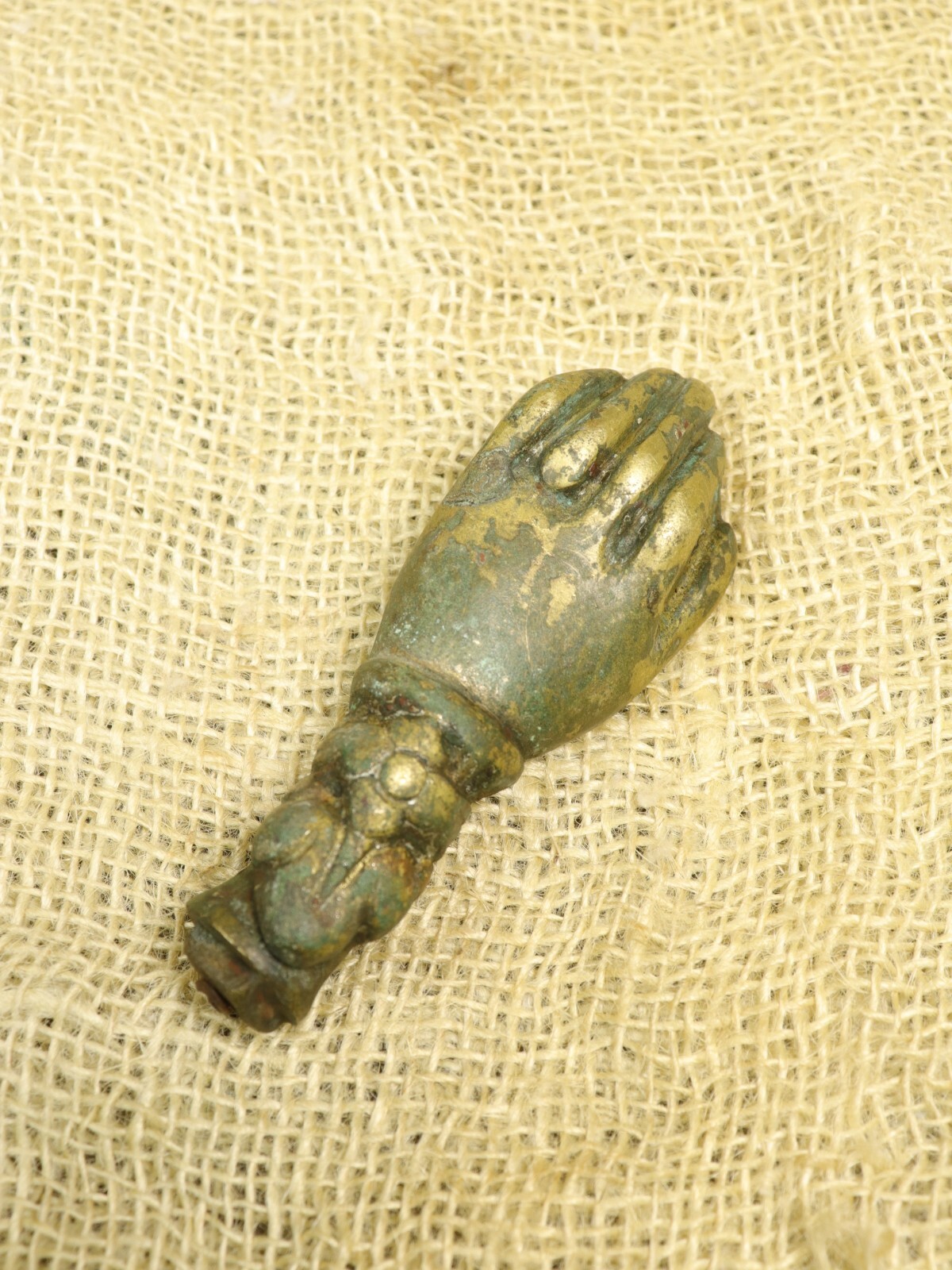 Brass Lady’s Hand Door Knocker Antique Victorian Era Ornate Heavy Hand of Fatima