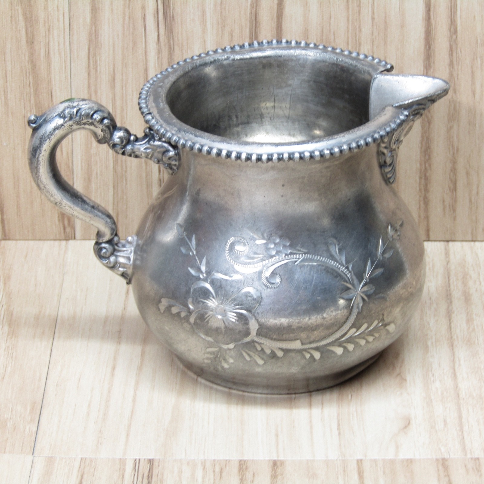 Vintage Knickerbocker Quadruple Plated Silver Ornate Creamer Marked 187