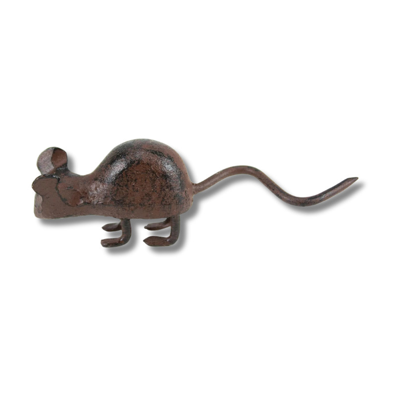 Vintage Style Cast Iron Mouse Rat Paperweight – Miniature Rustic Home Decor 4″