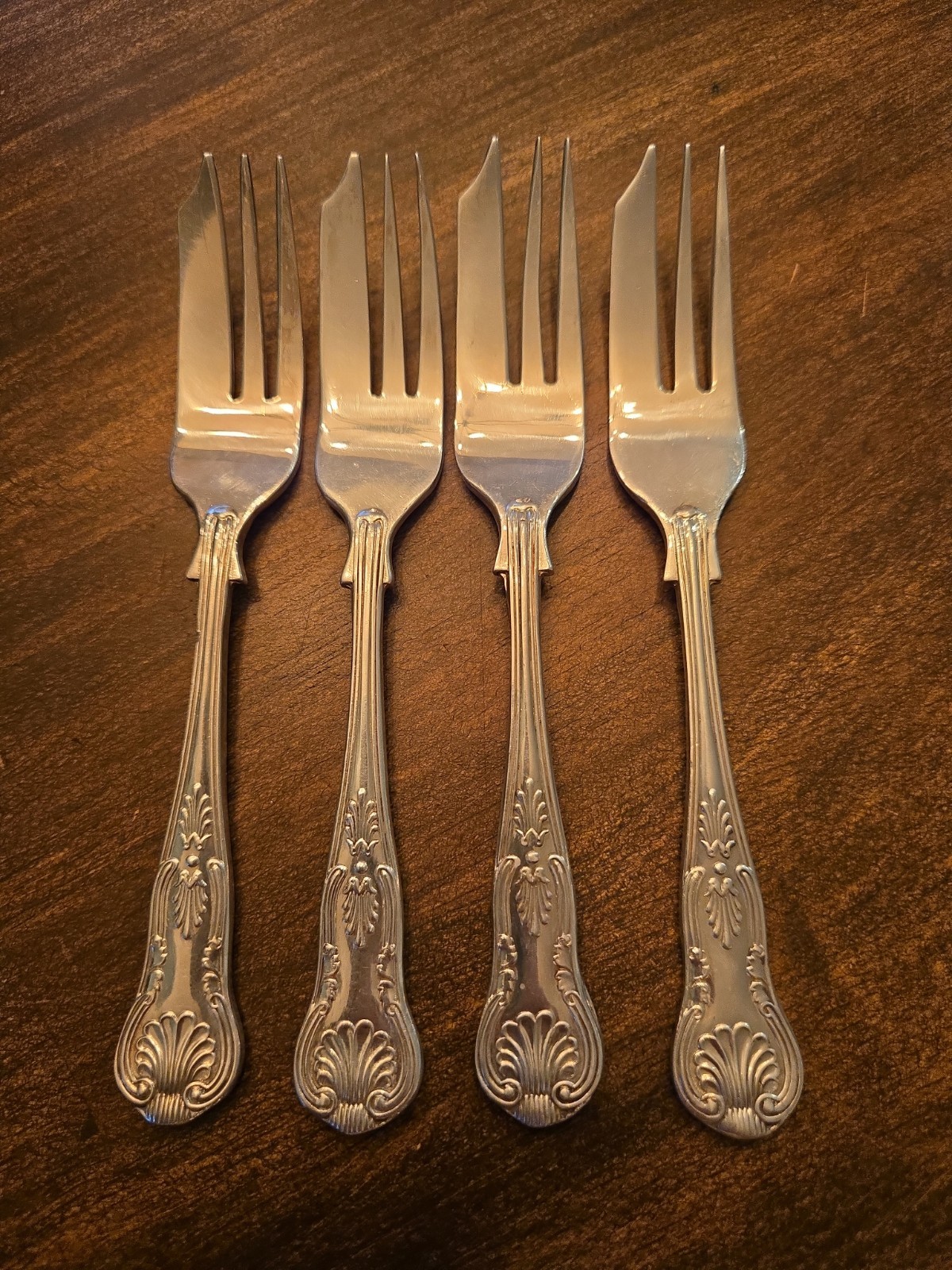 Vintage John Round & Son EPNS A1 Kings Pattern Pastry Cake Forks – Set of 4